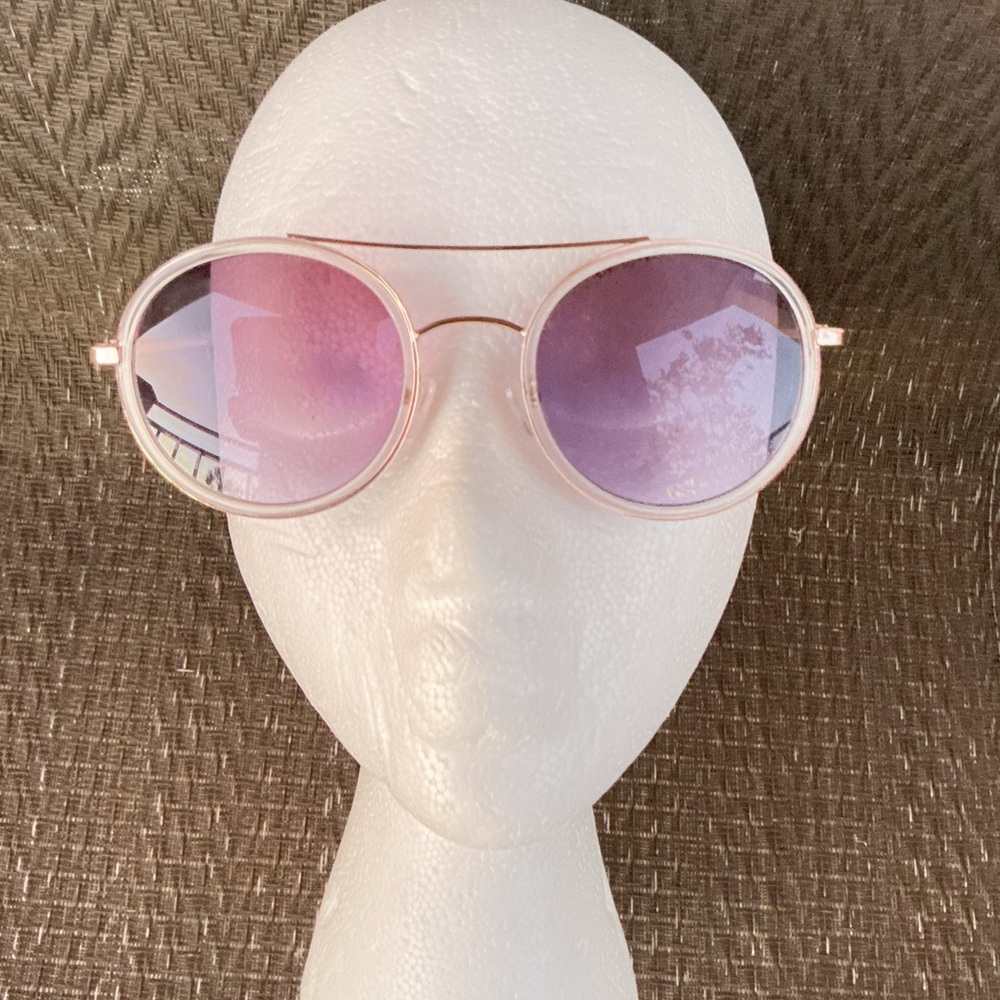 BCBG Generation Round Rose Gold/Clear Purple Sunglasses